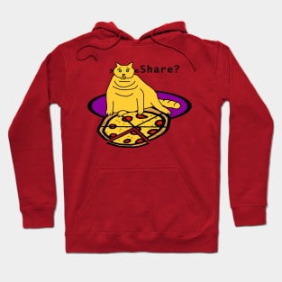 Fat Cat finds Pizza on Pi Day Hoodie